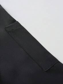 Manfinity Homme Áo sơ mi đầu bếp tay dài chắp vá màu tương phản dành cho nam - màu đen - Xem 4