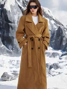 Aveloria Modichic Áo khoác dài tay bó eo màu be, tối giản và thanh lịch, thiết kế bó eo tôn dáng, thích hợp để đi làm, mặc hàng ngày và mua sắm - Lạc đà - Xem 3