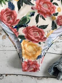 Swim Vcay Elegancka, jednoczęściowa sukienka damska z kwiatowym nadrukiem, romantyczna i wyrafinowana na letnie wakacje