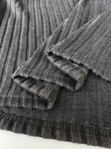 Lazeform 女士休闲撞色拼接半拉链领长袖上衣和阔腿裤家居服套装 灰色睡衣套装 女士秋季睡衣 女士长袖家居服套装 女士家居服套装，冬季服装 - 藍色 - 查看 7