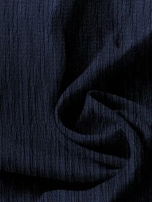 EMERY ROSE Women's Solid Color Cap Sleeve Casual Blouse, Suitable For Summer - Navy Blue - View 3