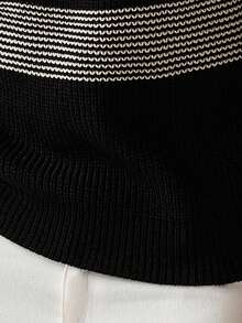 Manfinity Mode 男士撞色圆领休闲长袖套头毛衣，秋冬 - 彩色 - 查看 6