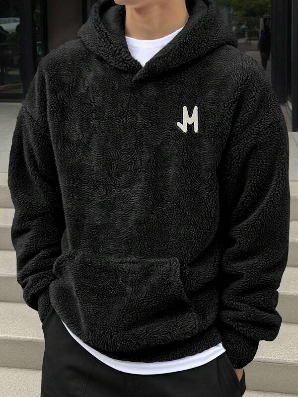 Claim Dot 大码纯色简约休闲连帽长袖羊毛运动衫