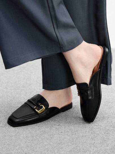 CUCCOO BIZCHIC 女士红色油蜡皮玛丽珍平底鞋，Y2K、朋克、机车风、酷女孩风格，适合万圣节、圣诞节、派对