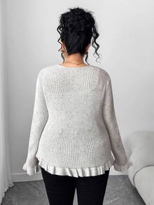 Elenzga Women's Autumn/Winter New Round Neck Bow Knit Long Sleeve Cardigan, Sweet & Soft, Versatile & Fashionable - Light Grey - View 2