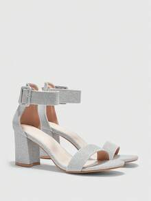 CUCCOO BIZCHIC Cuccoo 女士搭扣设计时尚优雅高跟凉鞋，适合派对和聚会场合 - 銀色 - 查看 7