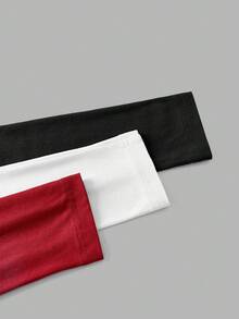 SHEIN EZwear 3 件套女士休闲宽领紧身长袖 T 恤套装，秋冬 - 彩色 - 查看 9