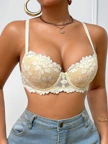 1pc Women Lace Padded Underwire Bra