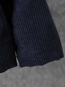 1件男童休闲韩版灯芯绒加厚外套，简约方便日常穿着及户外活动，秋冬季保暖保暖。 - 藏蓝色 - 查看 5