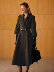 MOTF PREMIUM WOOL DOUBLE BREASTED OVERCOAT - Coffee Brown - View 4