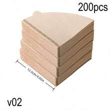 50/100/200pcs V-Shaped Coffee Filter Paper, Disposable Coffee Tea Filters For Pour Over And Drip Coffee Maker, High Quality Natural Wood Pulp, No Additives, Suitable For V01/V02 Filters, Perfect For Drip Coffee, Home And Travel Use - Multicolor - View 14