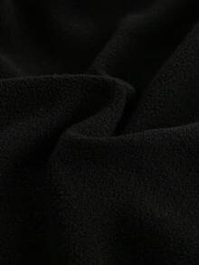 SHEIN EZwear 女款百搭黑色V領長袖修身保暖T恤，休閒百搭，適合秋季日間、夜晚與辦公室穿著 - 黑色 - 查看 10