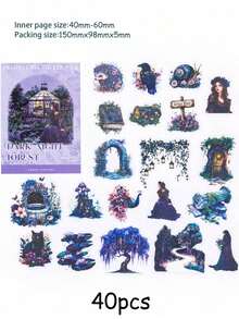 40 pegatinas de cuaderno con tema forestal, pegatinas creativas retro y estéticas, revistas chatarra, decoración DIY de álbumes de recortes y álbumes de fotos, regalos de vacaciones, álbumes de recortes personalizados y papelería escolar.