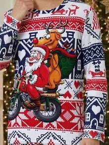 Manfinity NXTstreet Men's Christmas Holiday Novelty Print Pajama Set - Multicolor - View 3