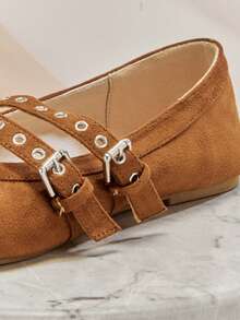 SHUZIA Women's Elegant Mary Jane Flats– Comfortable, Versatile & Classic Essential - Khaki - View 8