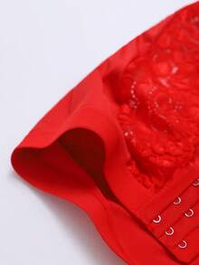 1 Stück Weihnachts-Spitzen-Patchwork Vorderverschluss Drahtloser BH Damen Wäsche BH