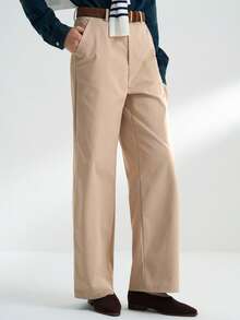Airaco Retro American Straight Leg Casual Loose Pants - Khaki - View 5