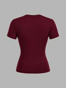 SHEIN EZwear 3pcs Women Casual Crew Neck Bodycon Long Sleeve T-Shirt Set - Multicolor - View 4