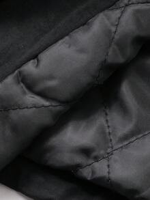 Livesso 女士秋冬加厚休闲宽松户外街头立领夹克外套和直筒裙两件套 - 黑色 - 查看 10