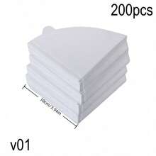 50/100/200pcs V-Shaped Coffee Filter Paper, Disposable Coffee Tea Filters For Pour Over And Drip Coffee Maker, High Quality Natural Wood Pulp, No Additives, Suitable For V01/V02 Filters, Perfect For Drip Coffee, Home And Travel Use - Multicolor - View 24