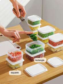 1pc Plastic Food Storage Box, Minimalist Clear Food Storage Container For Kitchen - transparent color - View 2