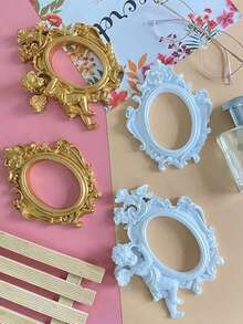 1 khung ảnh mini kiểu Châu Âu cổ điển màu vàng INS, phụ kiện trang trí móng tay, vòng cổ, trang sức, phông nền chụp ảnh, không có keo dán mặt sau. - Nhiều màu - Xem 8