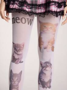 ROMWE Anime Quần tất nữ - trắng - Xem 2