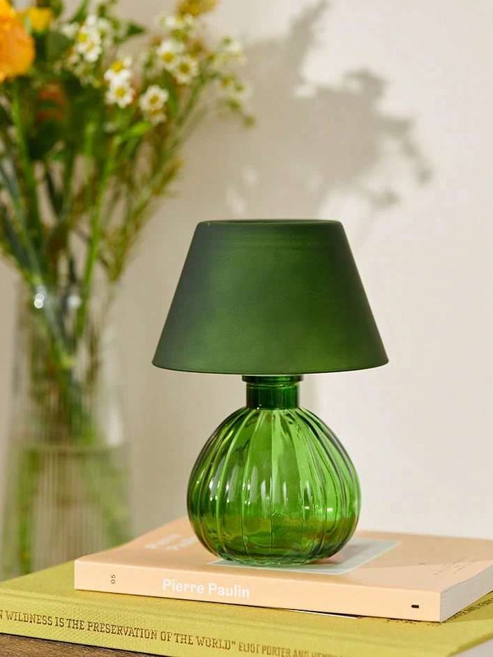 Cirelle 1 peça de suporte de vela de vidro europeu de luxo, cor verde, formato de lâmpada, decoração de casa rosa estilo Ins, peça central de mesa de jantar, acessório para fotografia de casamento, decoração romântica de artesanato em vidro - Multicolorido - Ver 1