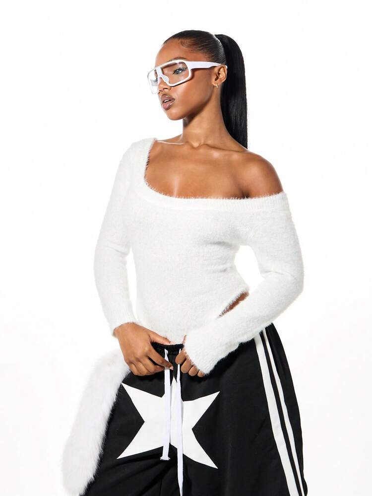 SUMWON WOMEN Body in morbida maglia con scollo a barchetta