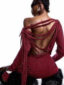 LYSMO Robe mini femme à rayures color-block