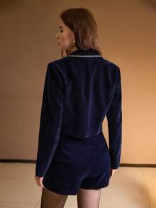 MOTF PREMIUM 秋冬天鹅绒丝带装饰短夹克