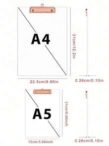 1 件亚克力剪贴板，8.6x12 剪贴板，带薄夹，可悬挂剪贴板，透明剪贴板 - 标准信纸尺寸 A4，适用于办公室和学校用品 - 彩色 - 查看 12