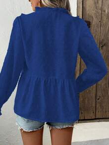 Breezaya Women's Deep V-Neck Puff Sleeve Cutout Blouse