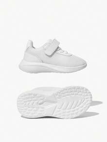 JNSQ Kids' Solid Color Breathable Mesh Casual Sneakers, Sport White Shoes - White - View 4