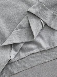EASEVO Große Größen Lässiger, vielseitiger grauer Kapuzenpullover für Herren, Langarm-Oberteil - Grau - Übersicht 6