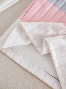 SHEIN Explorewe 青少年女孩撞色长袖连帽休闲条纹宽松罗纹两件套 - 粉色 - 查看 5