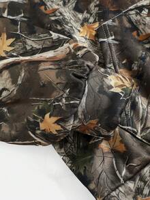 SHEIN Áo nỉ rộng in họa tiết dành cho nữ tuổi teen, phong cách thời trang đường phố thường ngày. - xanh quân đội - Xem 3