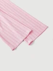 SHEIN MOD Áo thun nữ màu trơn, tay bồng, trễ vai, đính nơ, kiểu dáng thời trang, màu hồng, thích hợp mặc dự tiệc, thanh lịch, phù hợp cho ngày Valentine, mùa xuân, đi biển, kỳ nghỉ hè. - Hồng - Xem 5