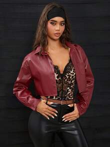 SHEIN SXY 大码女式豹纹蕾丝拼接吊带紧身衣，性感紧身。适合街头、休闲、性感、日常旅行、购物、约会。凉爽、穿着舒适、易于搭配且看起来苗条。突出您的身材，凸显身材。 - 彩色 - 查看 4