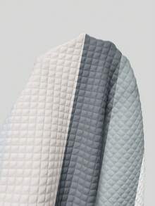 SHEIN LUNE Autumn/Winter Round Neck Plaid Casual White Comfortable Sweatshirt With Curved Hemline And Side Slits Long Sleeve Striped Top,Fall,Fall Clothes For Women - Multicolor - View 5