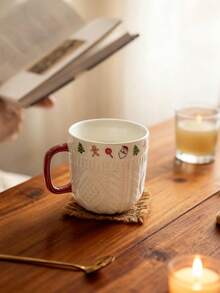 Cirelle 1 个圣诞杯，带有圣诞毛衣浮雕图案，11.8 盎司圣诞马克杯，配有可爱的圣诞树姜饼人糖果，用于咖啡牛奶水拿铁摩卡卡布奇诺完美的圣诞礼物节日餐具、圣诞装饰、圣诞礼物 - 彩色 - 查看 2