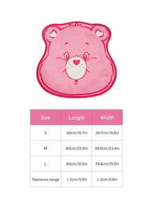 Care Bears X PETSIN 1PC Pet Cat Dog Universal Pink Bear Cartoon Cute Pattern Printed Plush Warm And Comfortable Dog Sleeping Mat - Bear head floor mat - View 3