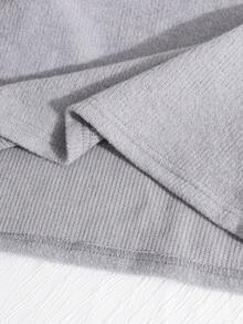 Genkimix Kids 少女休闲舒适外向Polo领撞色罗纹灰白上衣搭配撞色腰带休闲裤T恤套装 - 灰色 - 查看 5