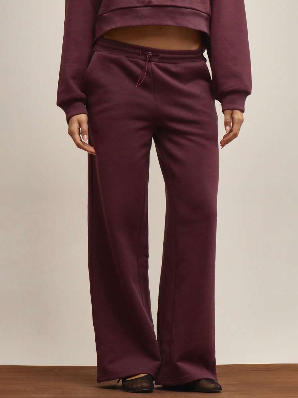 Toggle Waist Straight Leg Joggers Tracksuit Bottom Only Elegant Autumn Fall Winter Cute Party Casual