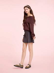 CUCCOO DOLLMOD Giày bệt Mary Jane nhung cổ điển thanh lịch, thoải mái bằng vải nhung màu kaki dành cho nữ - Màu Khaki - Xem 10