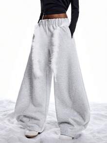 LYSMO Pantalones de chándal con cintura curva para mujer, para otoño/invierno - Gris Claro - Ver 4