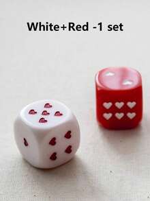 Joivida 1个/2个/4个，2.5厘米心形骰子，心形点数，游戏道具，麻将骰子，桌面游戏，适用于夜总会、酒吧、饮酒、派对道具、骰子道具，适合作为新年礼物、情人节礼物、派对用品、游戏道具等。可用于节日、生日、婚礼、场景装饰、派对用品等场合。 - 彩色 - 查看 13