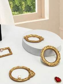1 khung ảnh mini kiểu Châu Âu cổ điển màu vàng INS, phụ kiện trang trí móng tay, vòng cổ, trang sức, phông nền chụp ảnh, không có keo dán mặt sau. - Nhiều màu - Xem 4