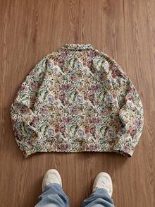 SWAVVY Men's Fashionable Jacquard Jacket, Autumn/Winter - Apricot - View 2