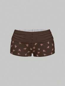 ROMWE J-Fashion 女士可爱鹿刺绣蕾丝吊带背心搭配短裤休闲套装